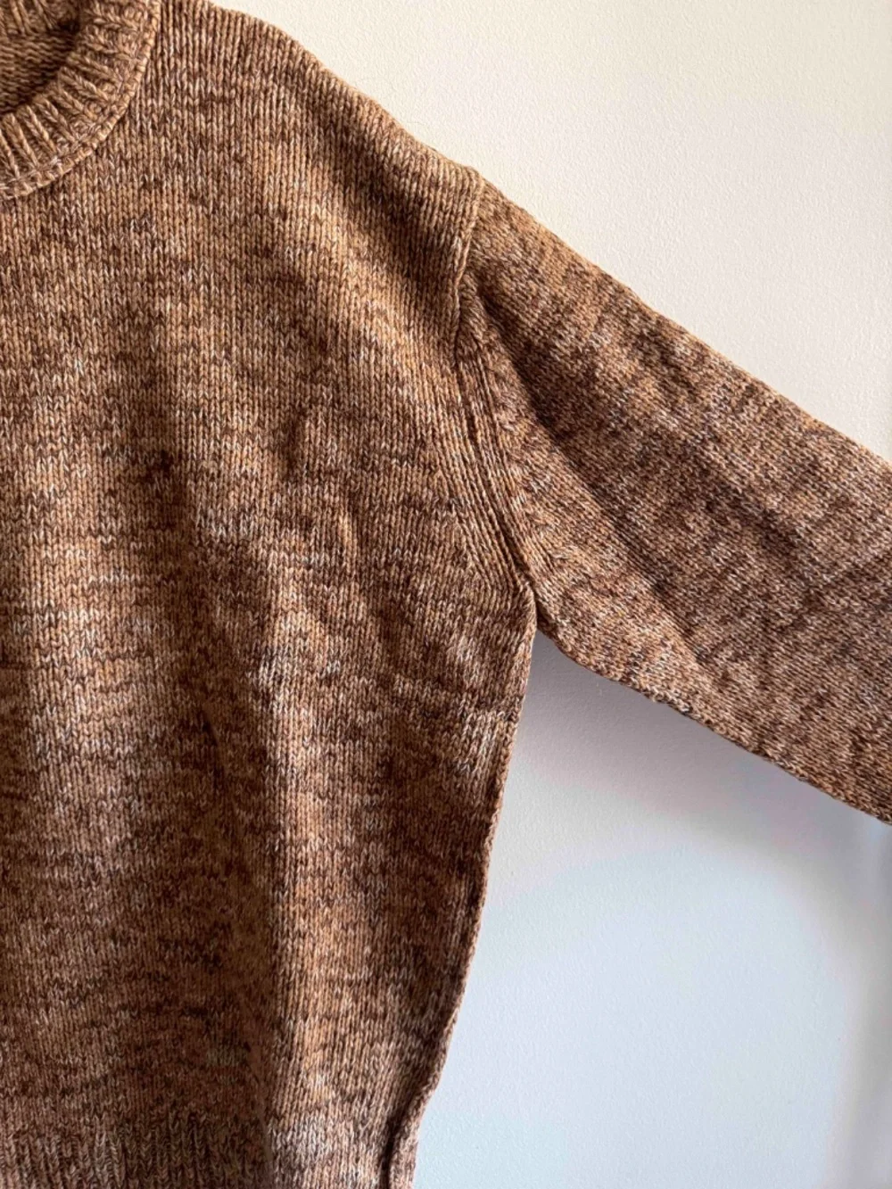 Banana Republic Marled Wool Blend Crew Neck Sweater Vicuna Brown XL